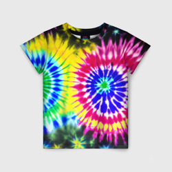 Детская футболка 3D Colorful floral composition - tie-dye