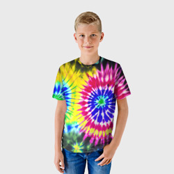 Детская футболка 3D Colorful floral composition - tie-dye - фото 2