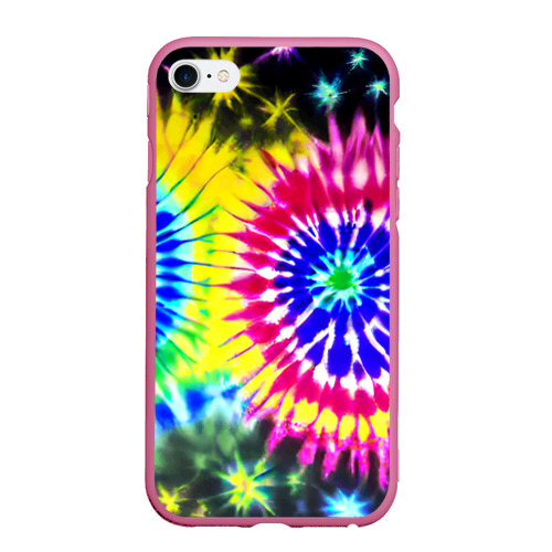 Чехол для iPhone 6/6S матовый с принтом Colorful floral composition - tie-dye, вид спереди #2