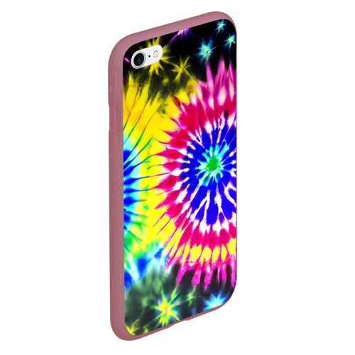 Чехол для iPhone 6/6S матовый с принтом Colorful floral composition - tie-dye, вид сбоку #3