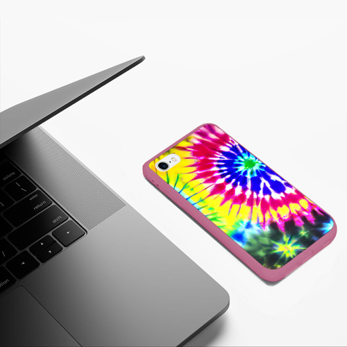 Чехол для iPhone 6/6S матовый с принтом Colorful floral composition - tie-dye, фото #5