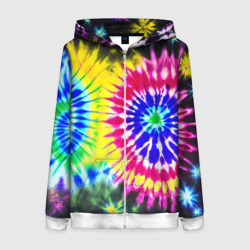 Женская толстовка 3D на молнии Colorful floral composition - tie-dye