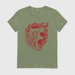 Женская футболка хлопок Медведь - тотемное животное славян