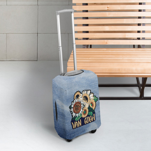 Чехол для чемодана 3D Винсент Ван Гог - Подсолнухи джинса, цвет 3D печать - фото 3