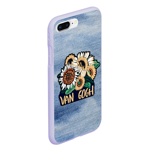 Чехол для iPhone 7Plus/8 Plus матовый Винсент Ван Гог - Подсолнухи джинса, цвет светло-сиреневый - фото 3