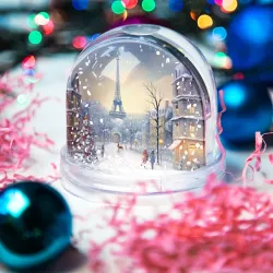 Игрушка Снежный шар Новогодний Париж - фото 2