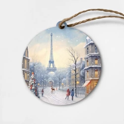 Деревянная игрушка круг Новогодний Париж