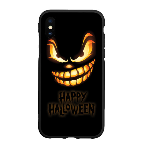 Чехол для iPhone XS Max матовый Страшный Джек - хэллоуин, цвет черный