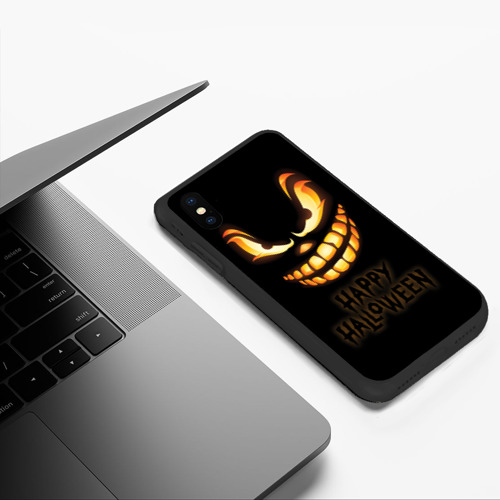 Чехол для iPhone XS Max матовый Страшный Джек - хэллоуин, цвет черный - фото 5