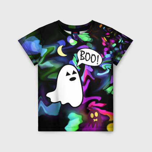 Детская футболка 3D с принтом Ночное привидение, вид спереди #2