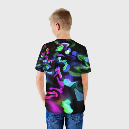 Детская футболка 3D с принтом Ночное привидение, вид сзади #2