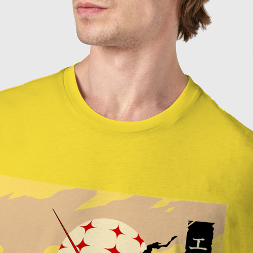 Мужская футболка хлопок Аянами Рей в живописи, цвет желтый - фото 6