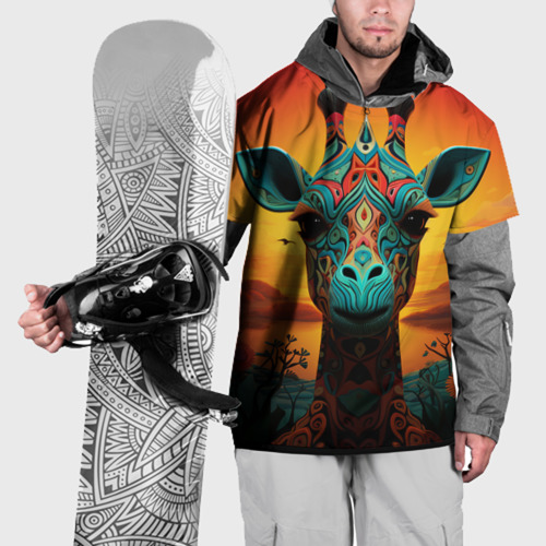 Накидка на куртку 3D Жираф в стиле фолк-арт, цвет 3D печать