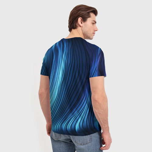 Мужская футболка 3D Трехмерные волны, цвет 3D печать - фото 4