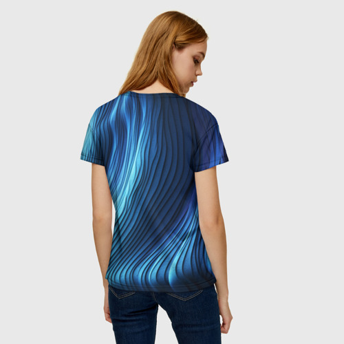 Женская футболка 3D Трехмерные волны, цвет 3D печать - фото 4