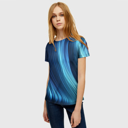 Женская футболка 3D Трехмерные волны - фото 2