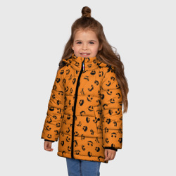 Зимняя куртка для девочек 3D Тыквенный узор  - фото 2