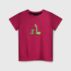 Детская футболка хлопок Мультяшные динозавры Шерлок и Ватсон