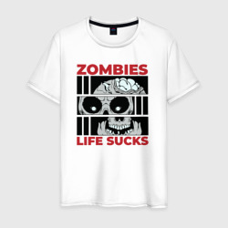 Мужская футболка хлопок Zombies life sucks