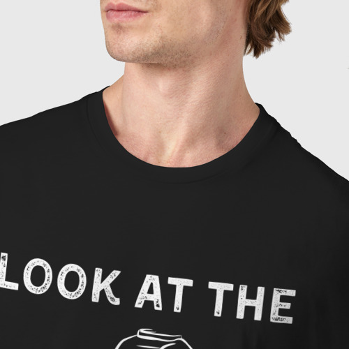 Мужская футболка хлопок Смотри в камеру, цвет черный - фото 6