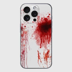 Чехол для iPhone 16 Pro силиконовый с защитой камеры Брызги крови