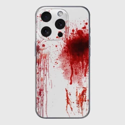 Чехол для iPhone 15 Pro Max силиконовый с защитой камеры Брызги крови