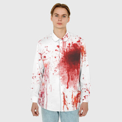 Мужская рубашка oversize 3D Брызги крови - фото 2