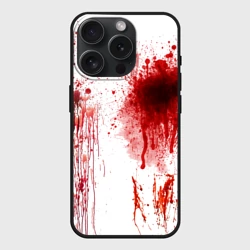 Чехол силиконовый для Apple iPhone 15 Pro матовый Брызги крови