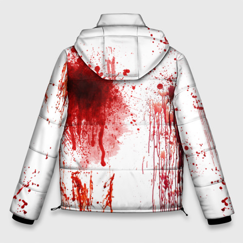 Мужская зимняя куртка 3D с принтом Брызги крови, вид сзади #1