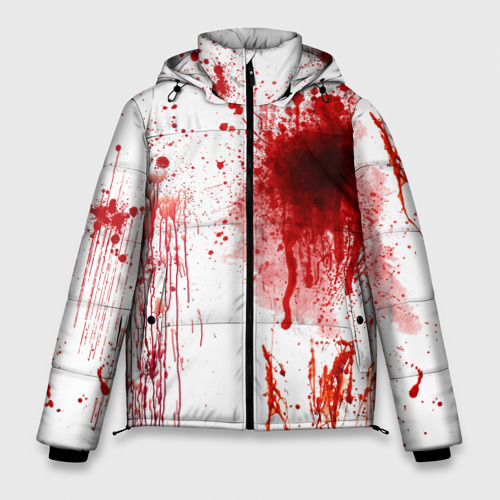 Мужская зимняя куртка 3D с принтом Брызги крови, вид спереди #2