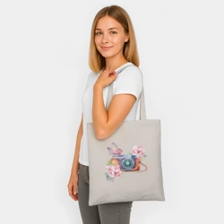 Шоппер BioNature Фотоаппарат в цветах и бабочки - фото 2