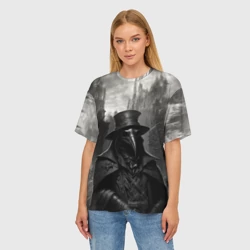 Женская футболка oversize 3D Чумной доктор в горах  - фото 2