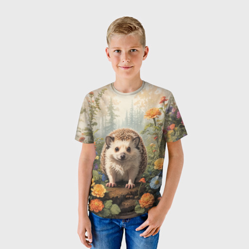 Детская футболка 3D Умилительный  ёжик , цвет 3D печать - фото 3