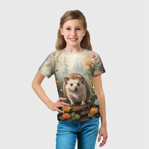 Детская футболка 3D Умилительный  ёжик , цвет 3D печать - фото 5