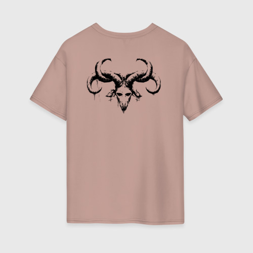 Женская футболка хлопок Oversize Демон сатана, цвет пыльно-розовый - фото 2