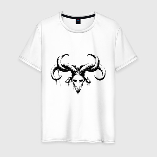 Мужская футболка из хлопка с принтом Демон сатана, вид спереди №1