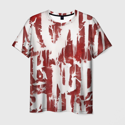 Мужская футболка 3D Письмена на крови, цвет 3D печать