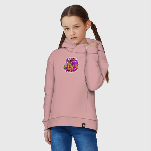 Детское худи Oversize хлопок Doodle, цвет пыльно-розовый - фото 3