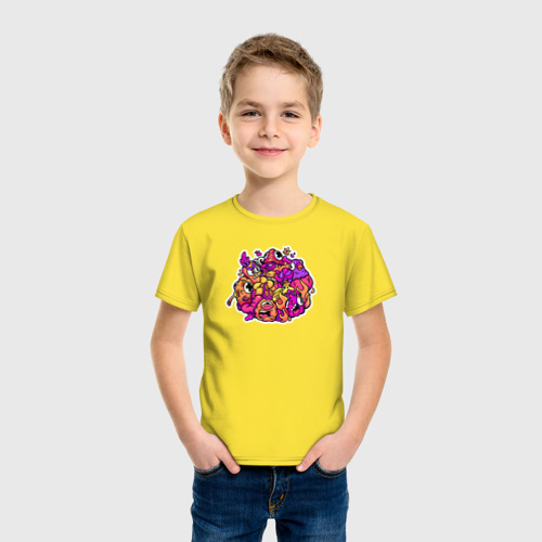 Детская футболка хлопок Doodle, цвет желтый - фото 3