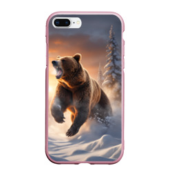 Чехол для iPhone 7Plus/8 Plus матовый Бурый медведь в лесу