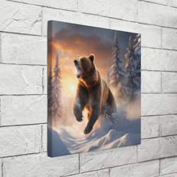 Холст квадратный Бурый медведь в лесу - фото 2