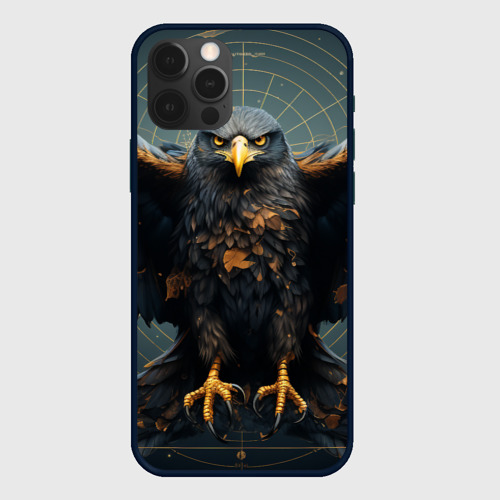 Чехол для iPhone 12 Pro с принтом Орёл с расправленными крыльями, вид спереди #2
