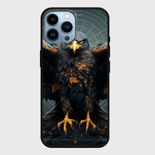 Чехол для iPhone 14 Pro Max с принтом Орёл с расправленными крыльями, вид спереди #2