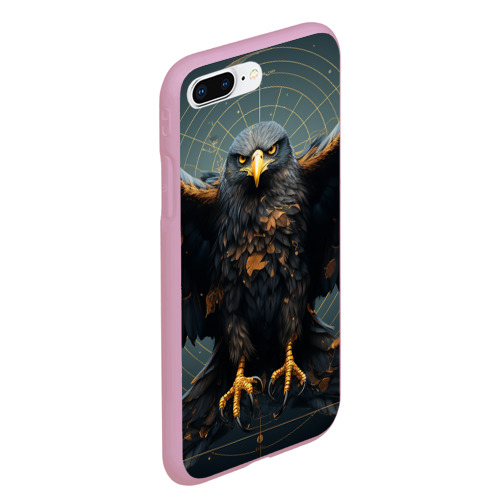Чехол для iPhone 7Plus/8 Plus матовый с принтом Орёл с расправленными крыльями, вид сбоку #3