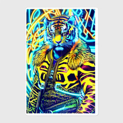 Магнитный плакат 2Х3 Neon tiger - pop art - neural network