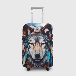 Чехол для чемодана 3D Волк - индейская поп-культура 