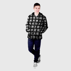 Мужская куртка 3D Сто иероглифов на черном фоне - фото 2