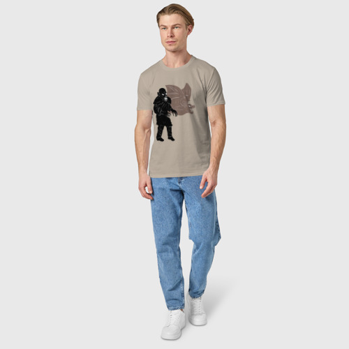 Мужская футболка хлопок Вампир, цвет миндальный - фото 5