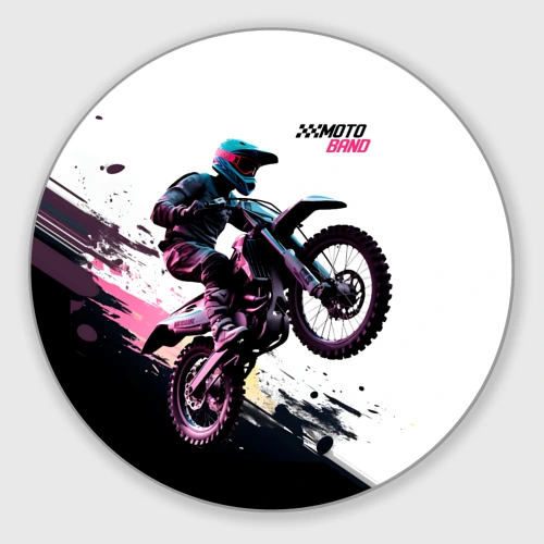 Круглый коврик для мышки Moto band