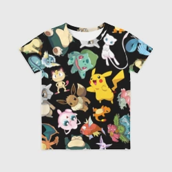 Детская футболка 3D Пикачу и другие покемоны